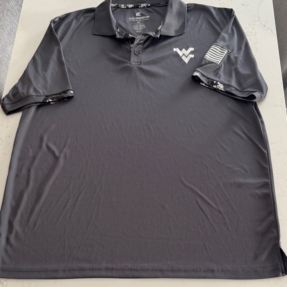 Colosseum Dark Gray Polo with WV Logo Accents digital camo